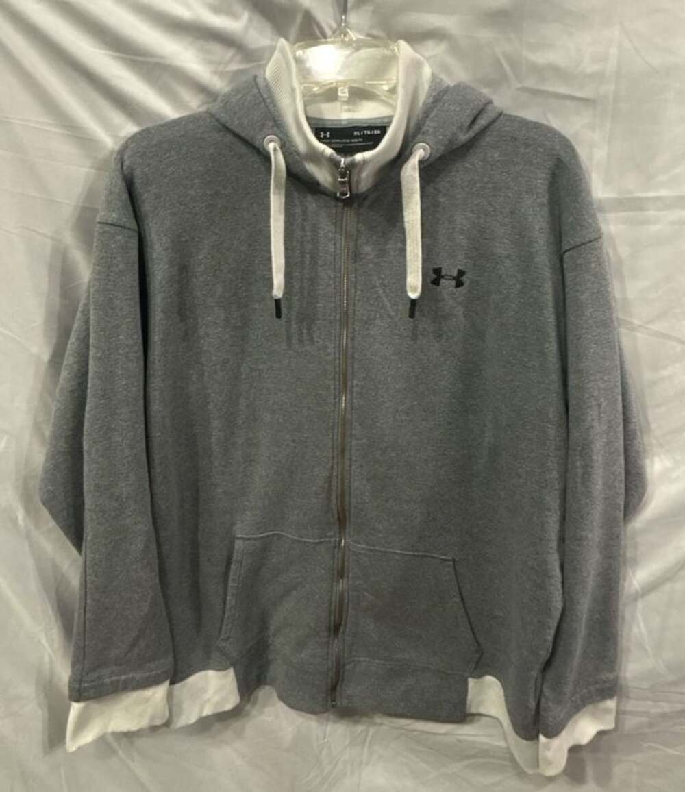 Women’s Under Armour Sportstyle Terry Full Zip Hoodie Gray White XL